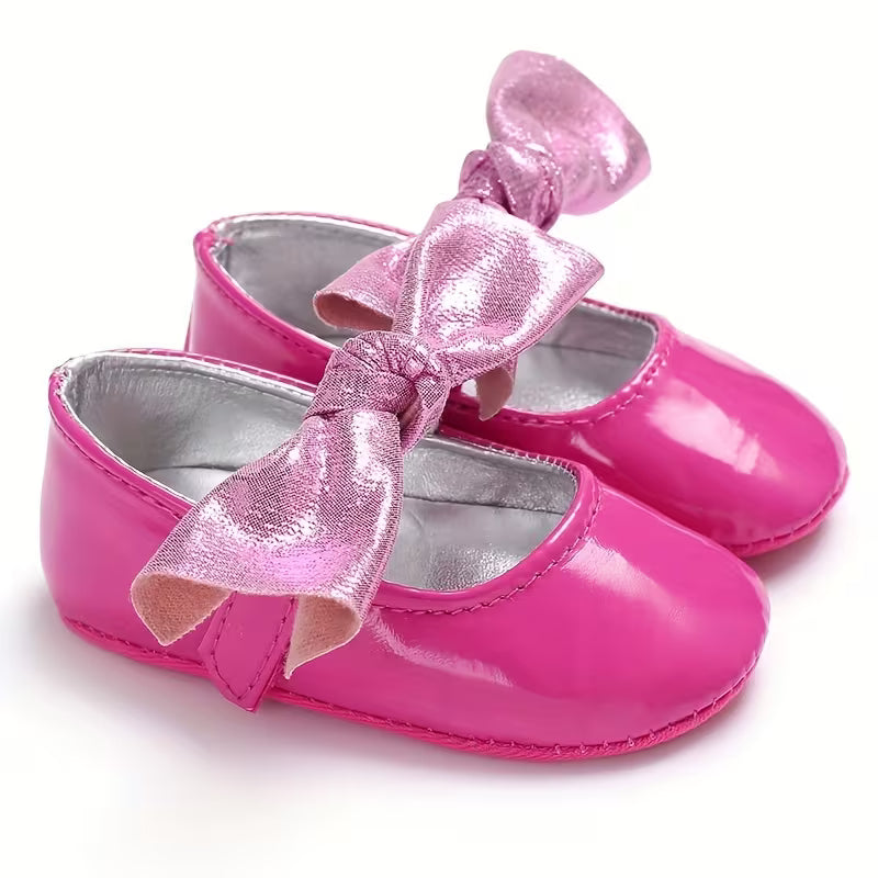 Baby Princess Shoes with Cute Bow – Elegant Flat Shoes for Newborns (0–1 Year)