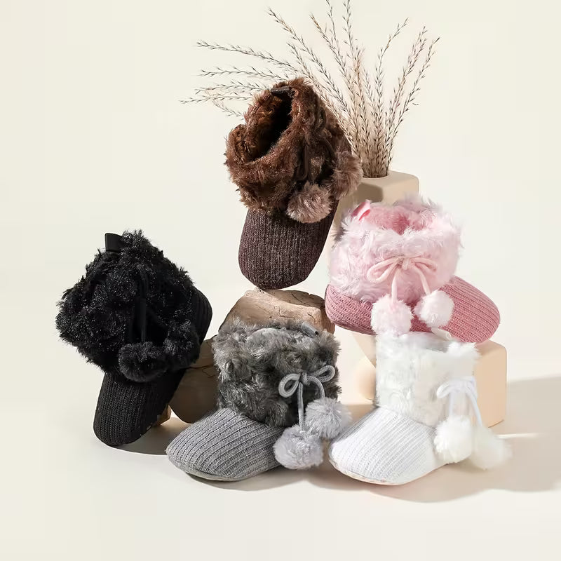 Baby Fleece-Lined Shoes – Warm & Cozy Footwear for 0–1 Year Old Babies
