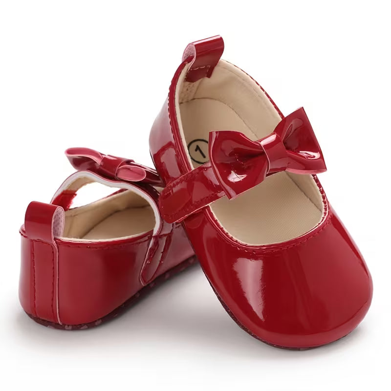Baby Princess Shoes with Cute Bow – Elegant Flat Shoes for Newborns (0–1 Year)
