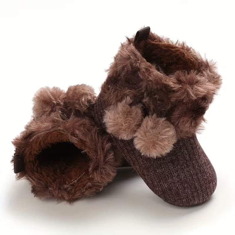 Baby Fleece-Lined Shoes – Warm & Cozy Footwear for 0–1 Year Old Babies