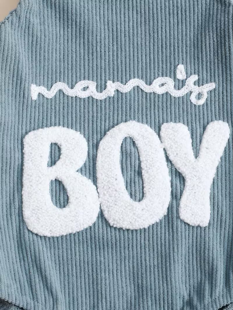 Baby “BOY” Letter Embroidered Romper – Cute & Comfortable Outfit for Little Ones