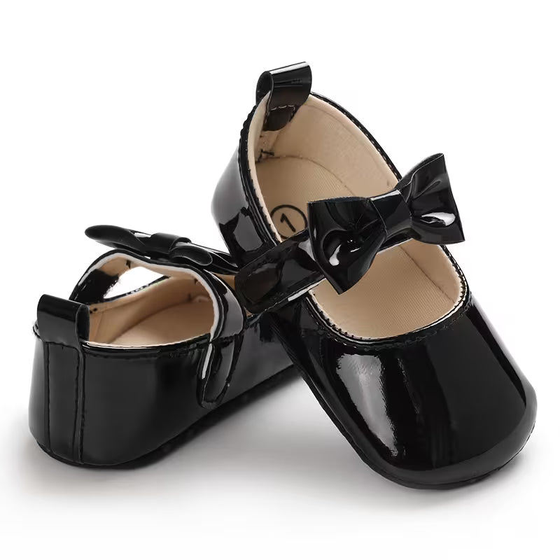 Baby Princess Shoes with Cute Bow – Elegant Flat Shoes for Newborns (0–1 Year)
