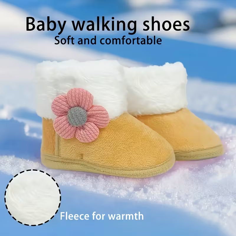 Baby Princess Shoes – Soft Sole Winter Footwear for 0–12 Months