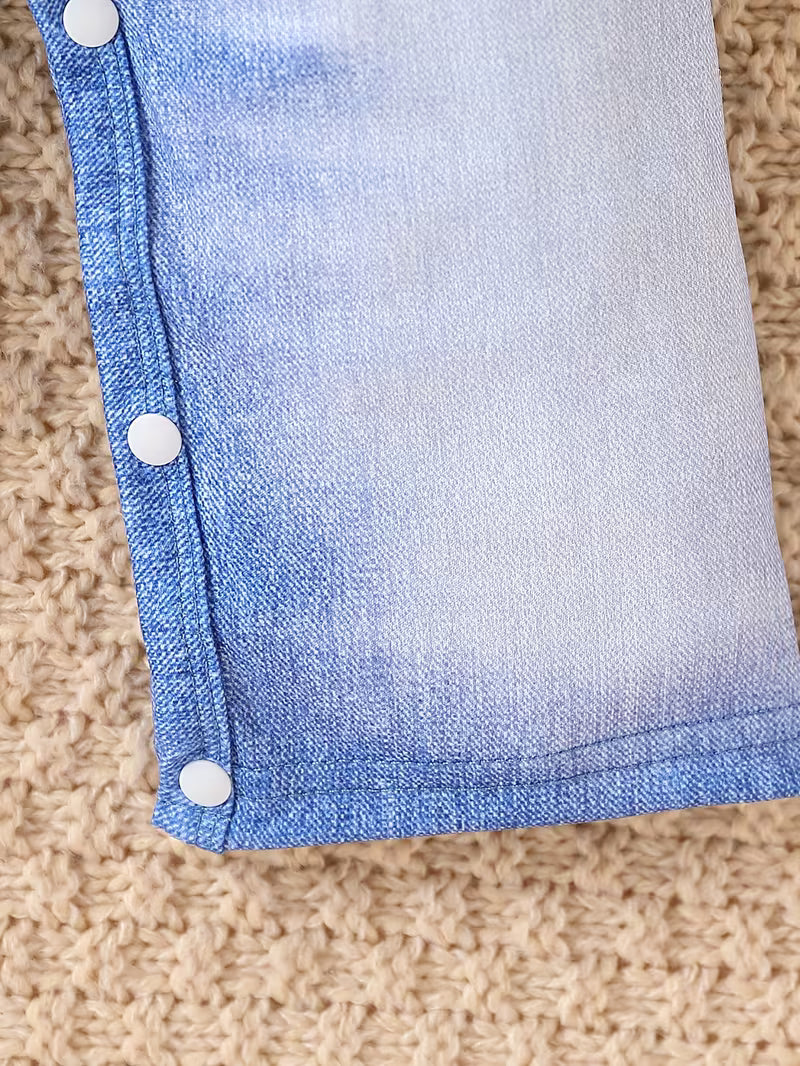 Boys’ Suspender Pattern Denim Jumpsuit – Stylish & Comfortable Everyday Outfit