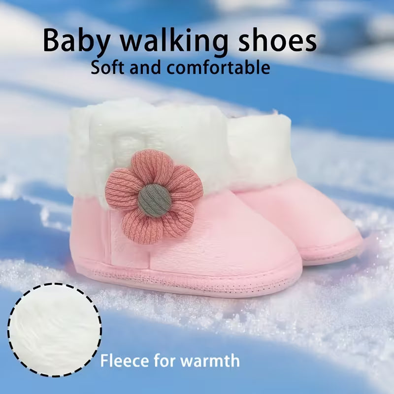Baby Princess Shoes – Soft Sole Winter Footwear for 0–12 Months