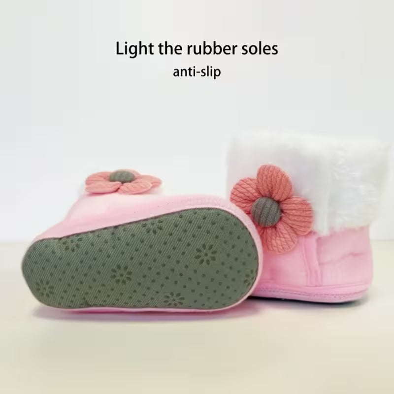 Baby Princess Shoes – Soft Sole Winter Footwear for 0–12 Months