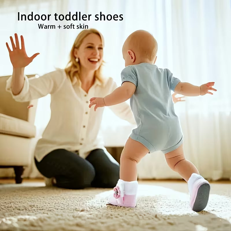 Baby Princess Shoes – Soft Sole Winter Footwear for 0–12 Months
