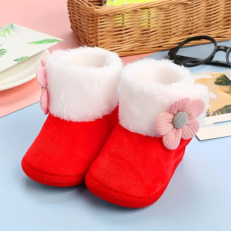 Baby Princess Shoes – Soft Sole Winter Footwear for 0–12 Months
