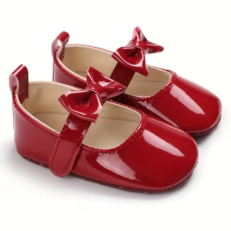 Baby Princess Shoes with Cute Bow – Elegant Flat Shoes for Newborns (0–1 Year)