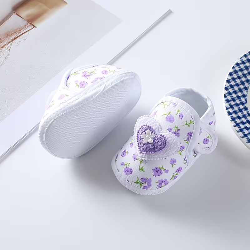 Baby Non-Slip Cloth Shoes – Cute Floral Princess Shoes for Girls (0–1 Year)