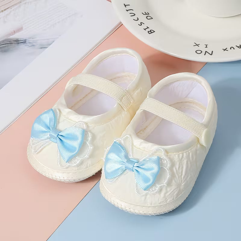Baby First Walker Shoes with Cute Bow Design – Soft Sole, Slip-Resistant & Comfortable