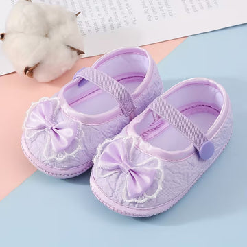 Baby First Walker Shoes with Cute Bow Design – Soft Sole, Slip-Resistant & Comfortable