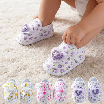 Baby Non-Slip Cloth Shoes – Cute Floral Princess Shoes for Girls (0–1 Year)