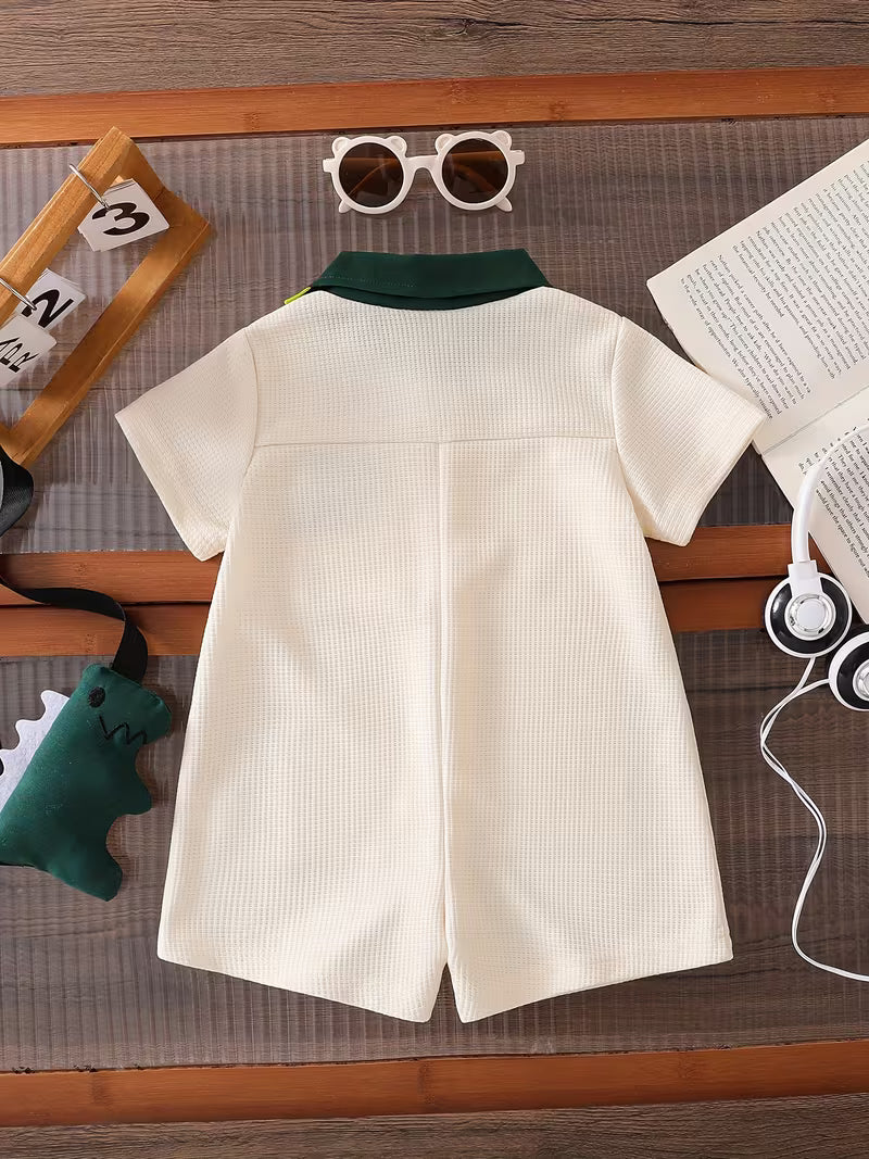 Baby Dinosaur Bodysuit & Mini Bag Set – Cute Summer Outfit for Boys and Girls
