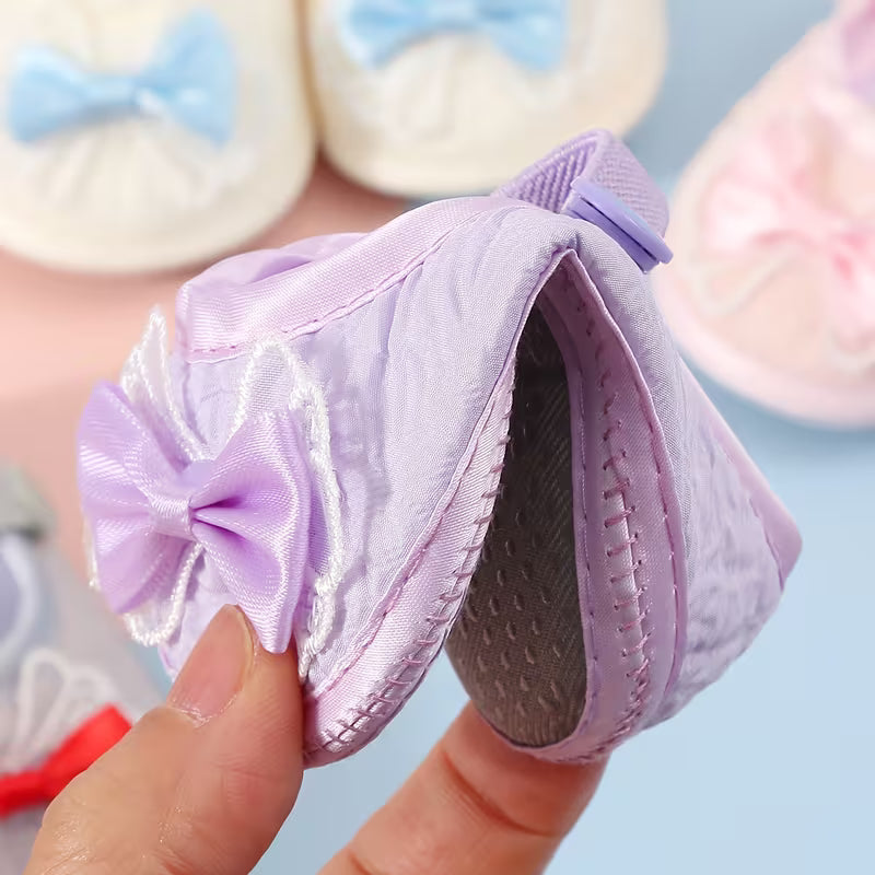 Baby First Walker Shoes with Cute Bow Design – Soft Sole, Slip-Resistant & Comfortable
