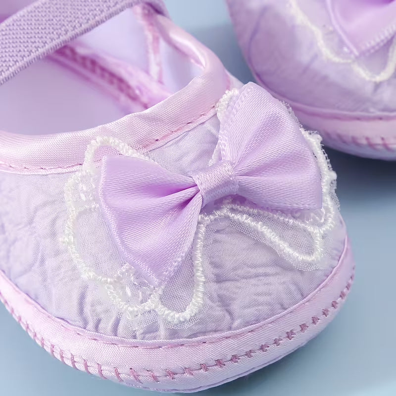 Baby First Walker Shoes with Cute Bow Design – Soft Sole, Slip-Resistant & Comfortable