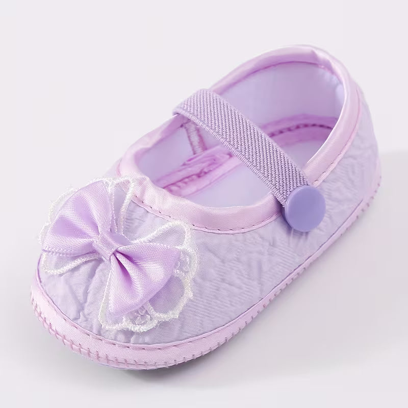 Baby First Walker Shoes with Cute Bow Design – Soft Sole, Slip-Resistant & Comfortable