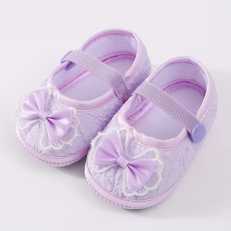 Baby First Walker Shoes with Cute Bow Design – Soft Sole, Slip-Resistant & Comfortable