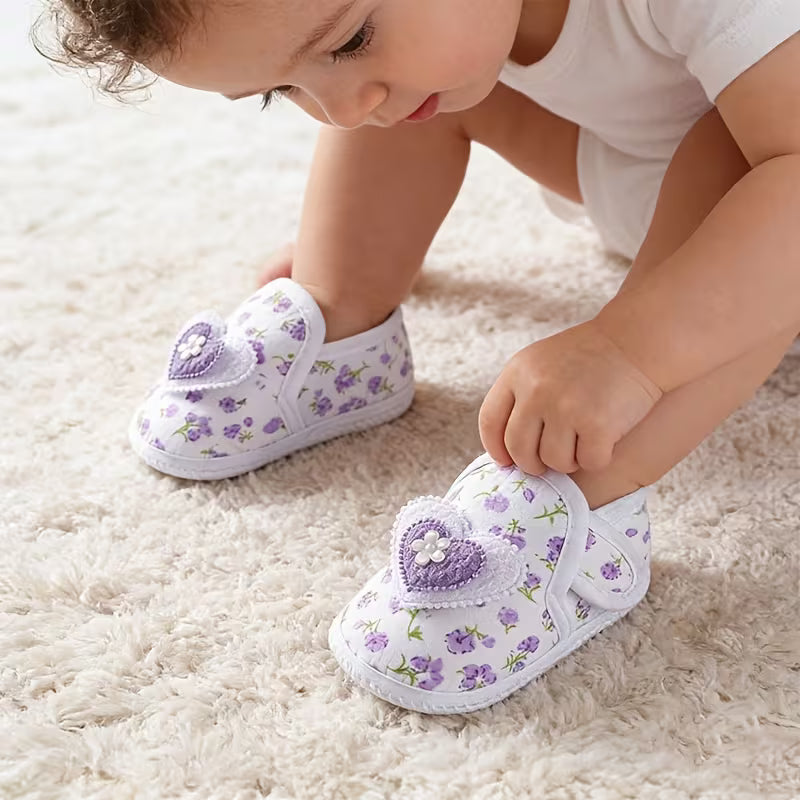 Baby Non-Slip Cloth Shoes – Cute Floral Princess Shoes for Girls (0–1 Year)