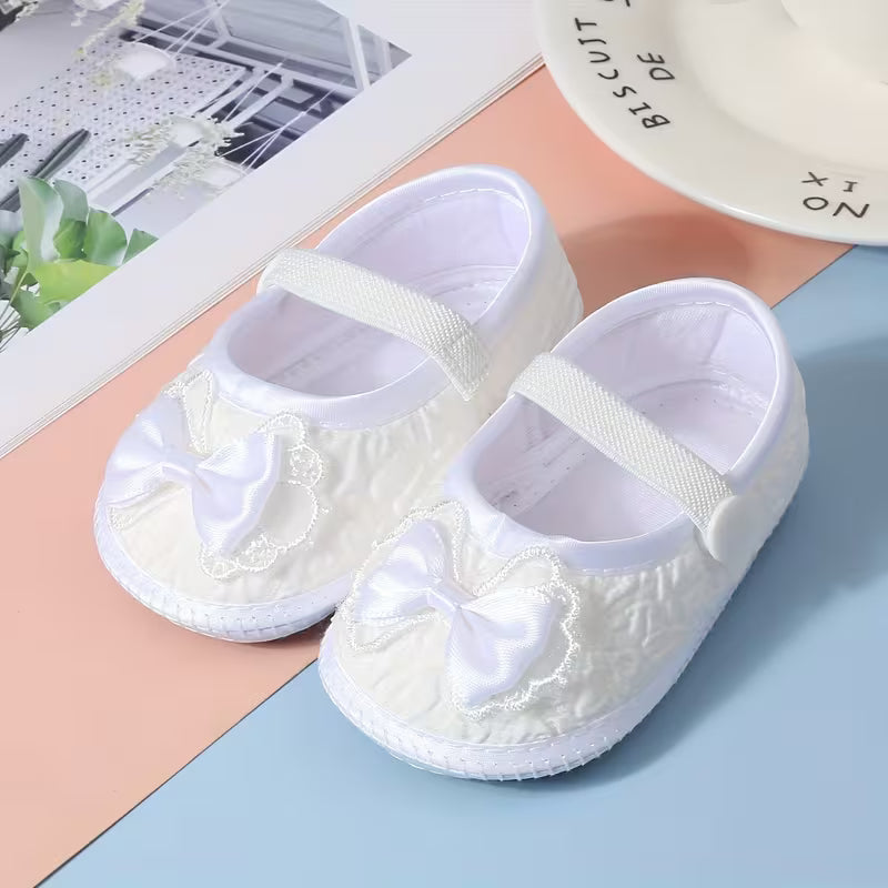 Baby First Walker Shoes with Cute Bow Design – Soft Sole, Slip-Resistant & Comfortable